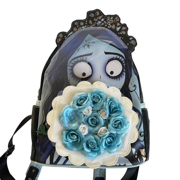 Loungefly Corpse Bride Emily with Bouquet Figural Mini Backpack - Picture 2 of 8